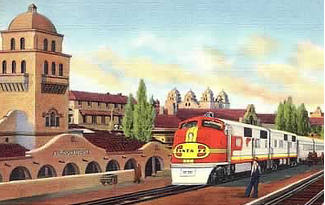 Santa Fe Railroad passenger depot in Albuquerque, New Mexico